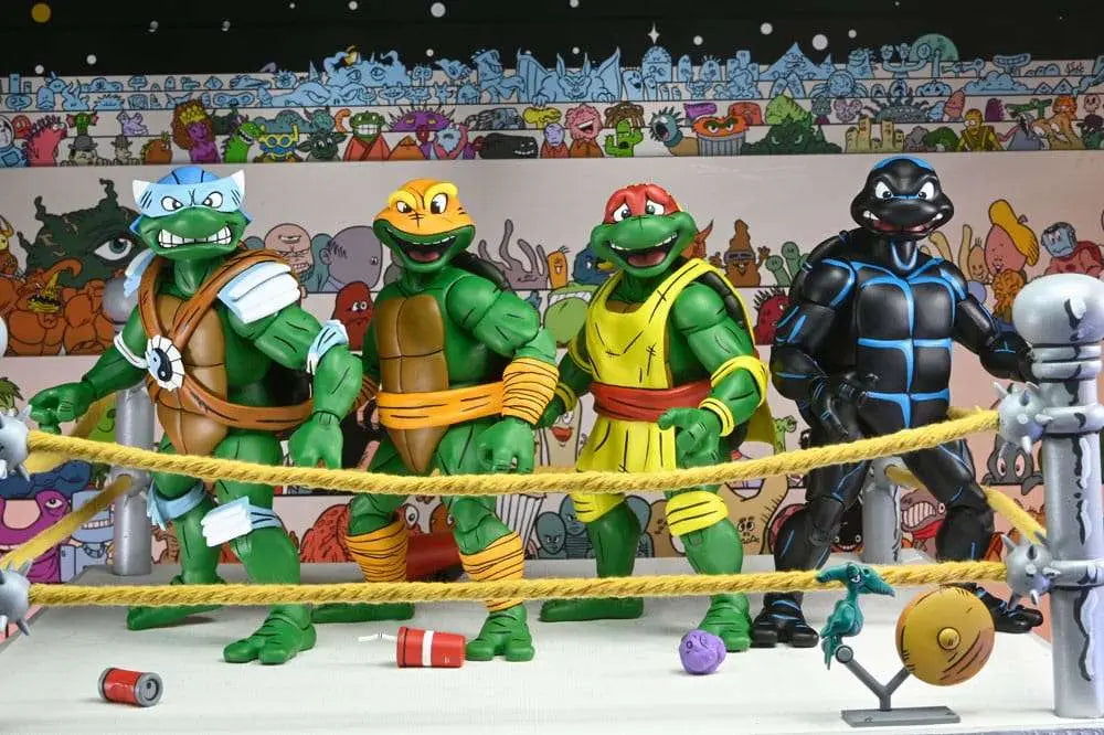 TMNT ARCHIE COMICS STUMP WRESTLING TURTLES AF 4-PK