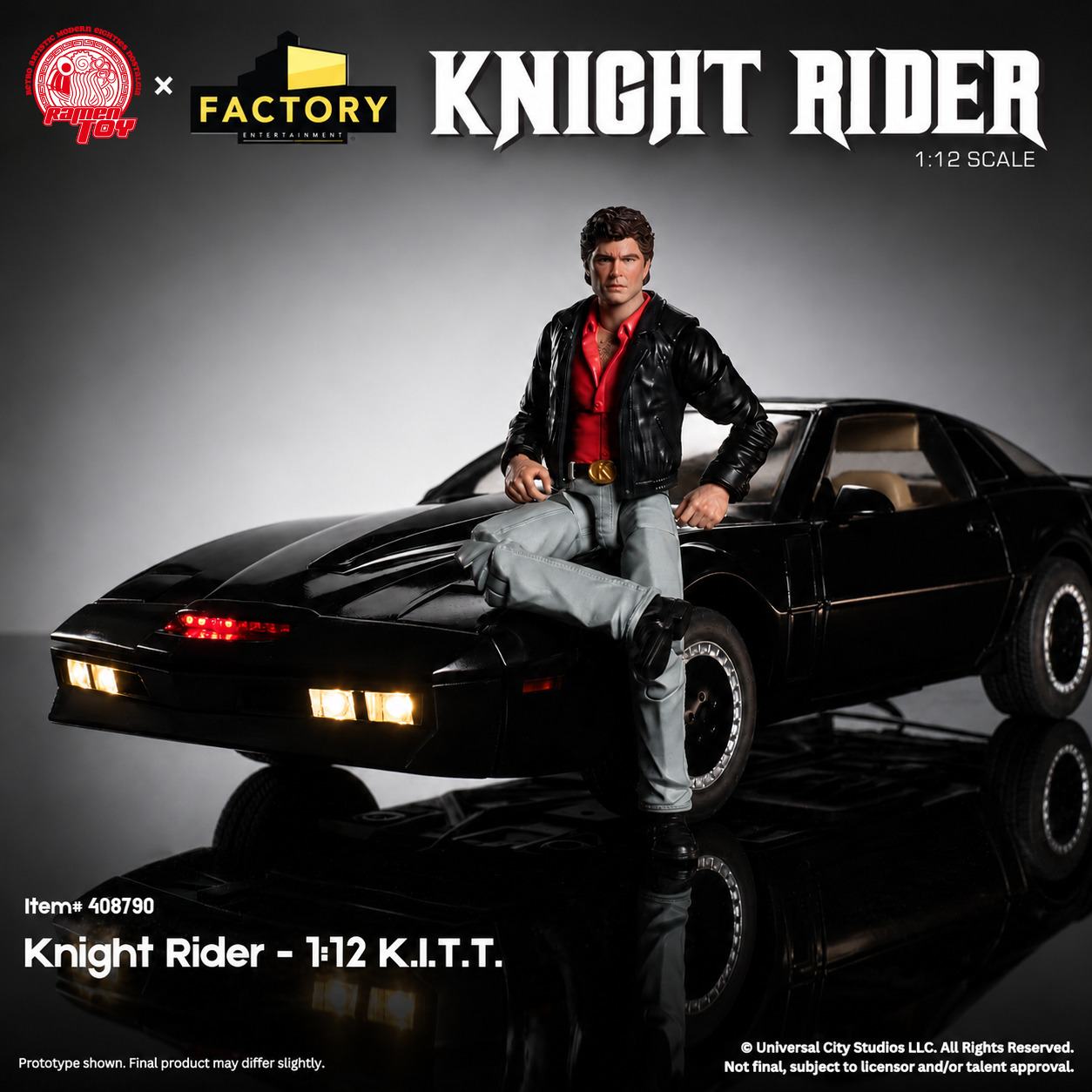 KNIGHT RIDER 1:12 SCALE KITT VEHICLE & MICHAEL KNIGHT ACTION FIGURE
