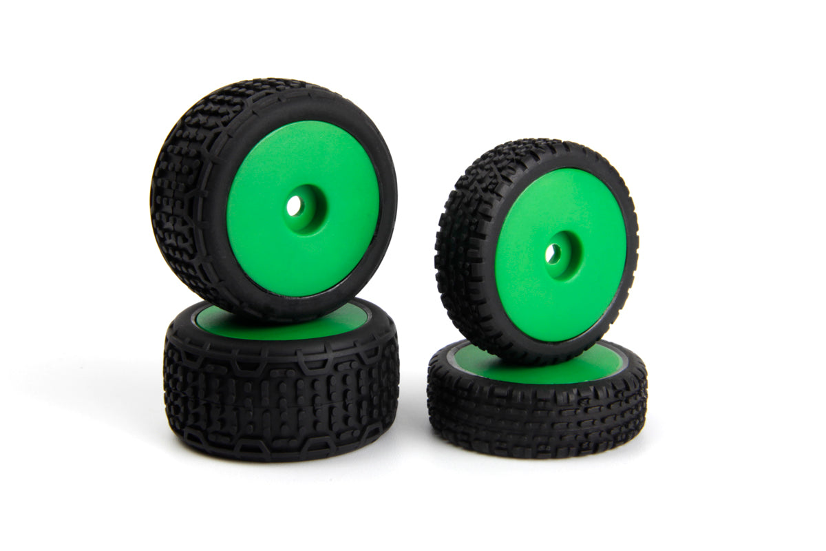 Microbe Buggy Wheel/Tyre Set (Green/Front/Rear)