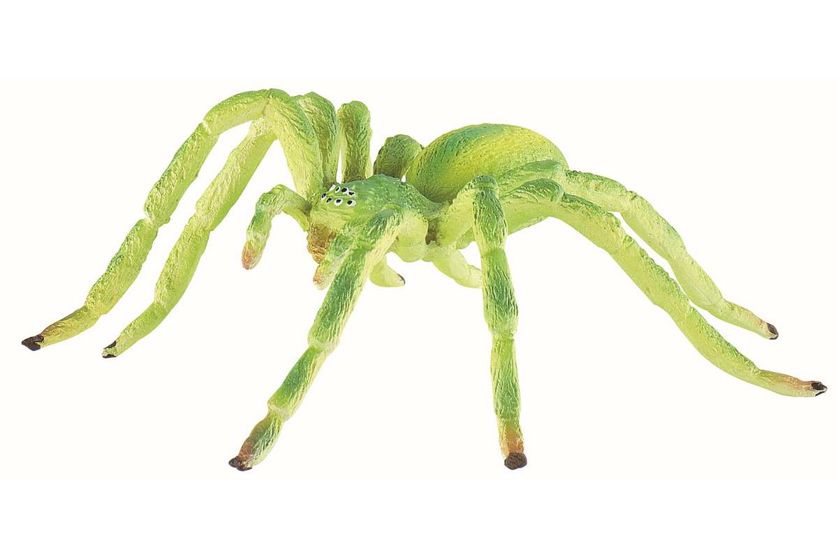 Grøn Huntsman edderkop 10,8x4x8,8cm