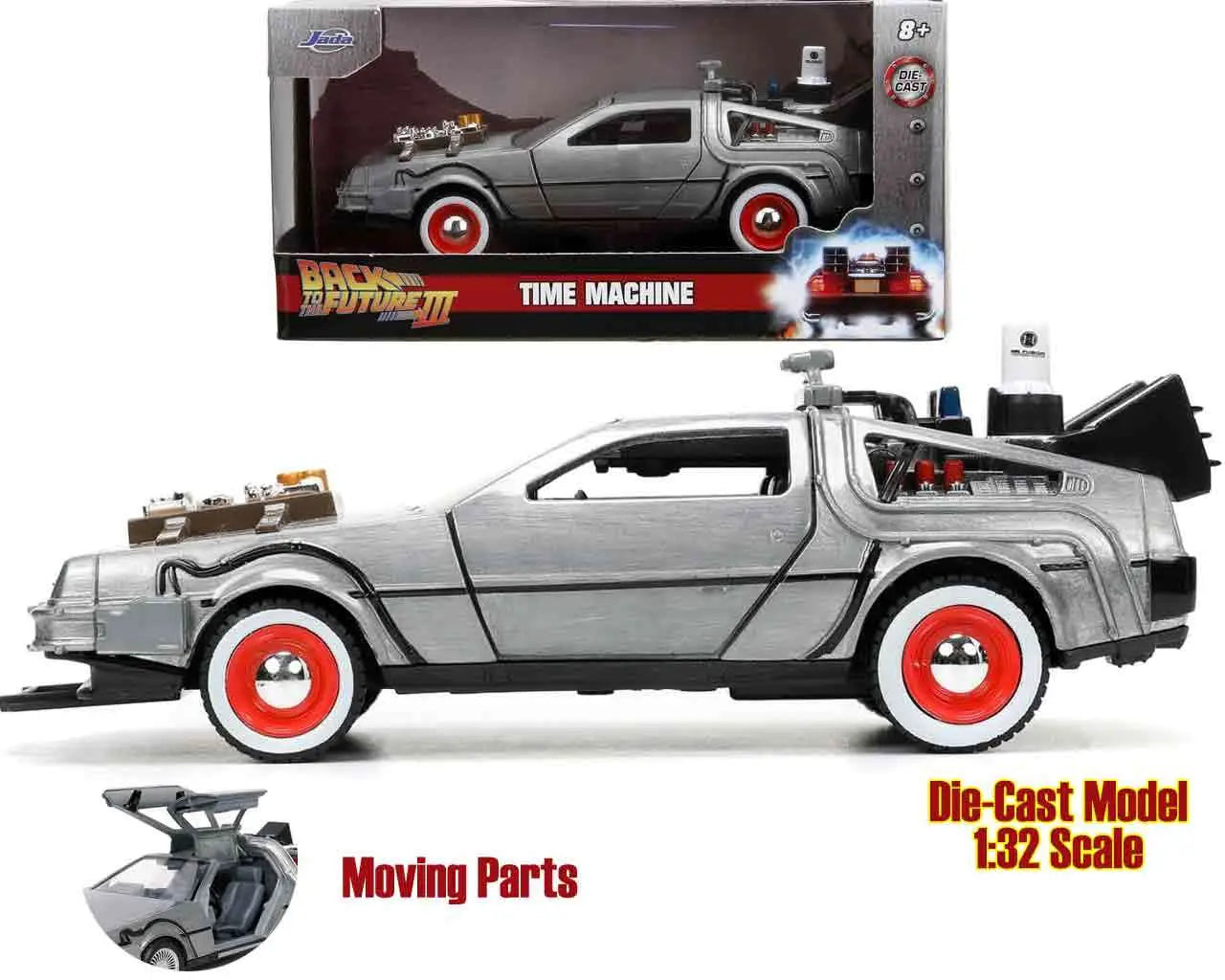 Back To The Future Part 3 - 1982 De Lorean DMC 12 - 1:32 Die-Cast Model