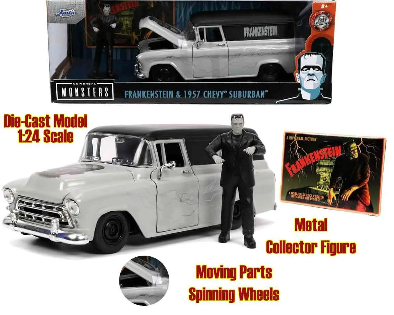 Universal Monsters - 1957 Chevy Suburban With Frankenstein - 1:24 Die-Cast Model