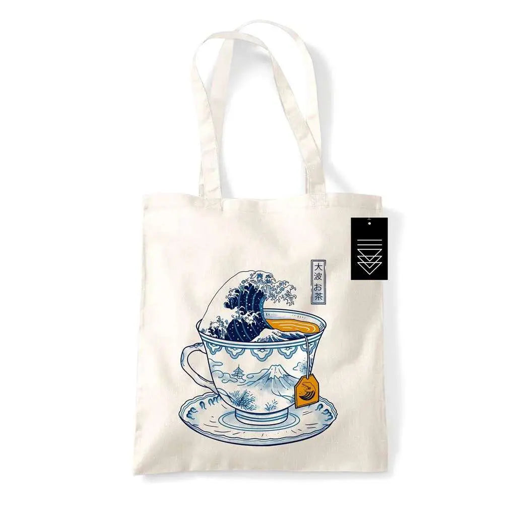 VINCENT TRINIDAD GREAT KANAGAWA TEA TOTE BAG
