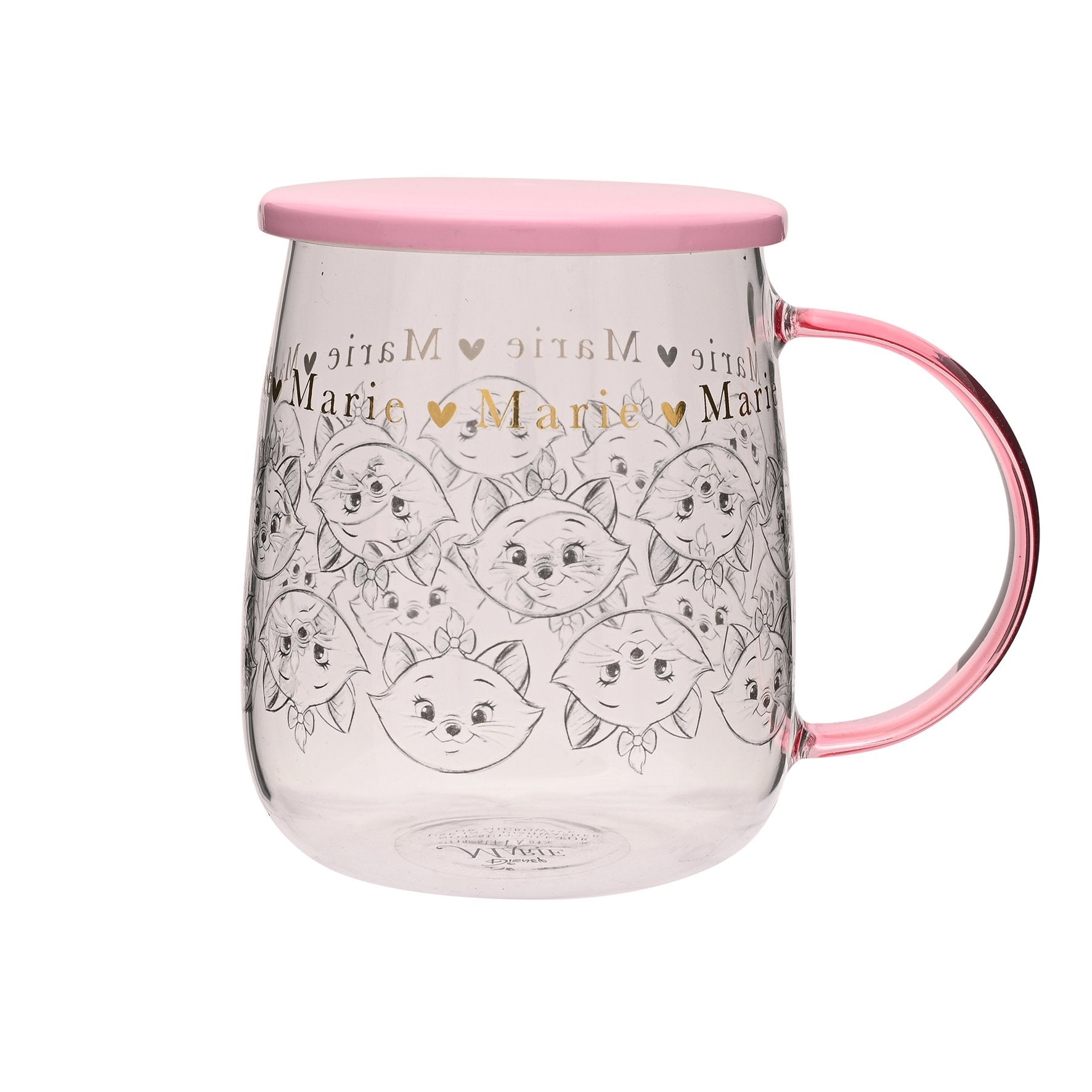 DISNEY - Marie - Glass Mug with Lid 18oz