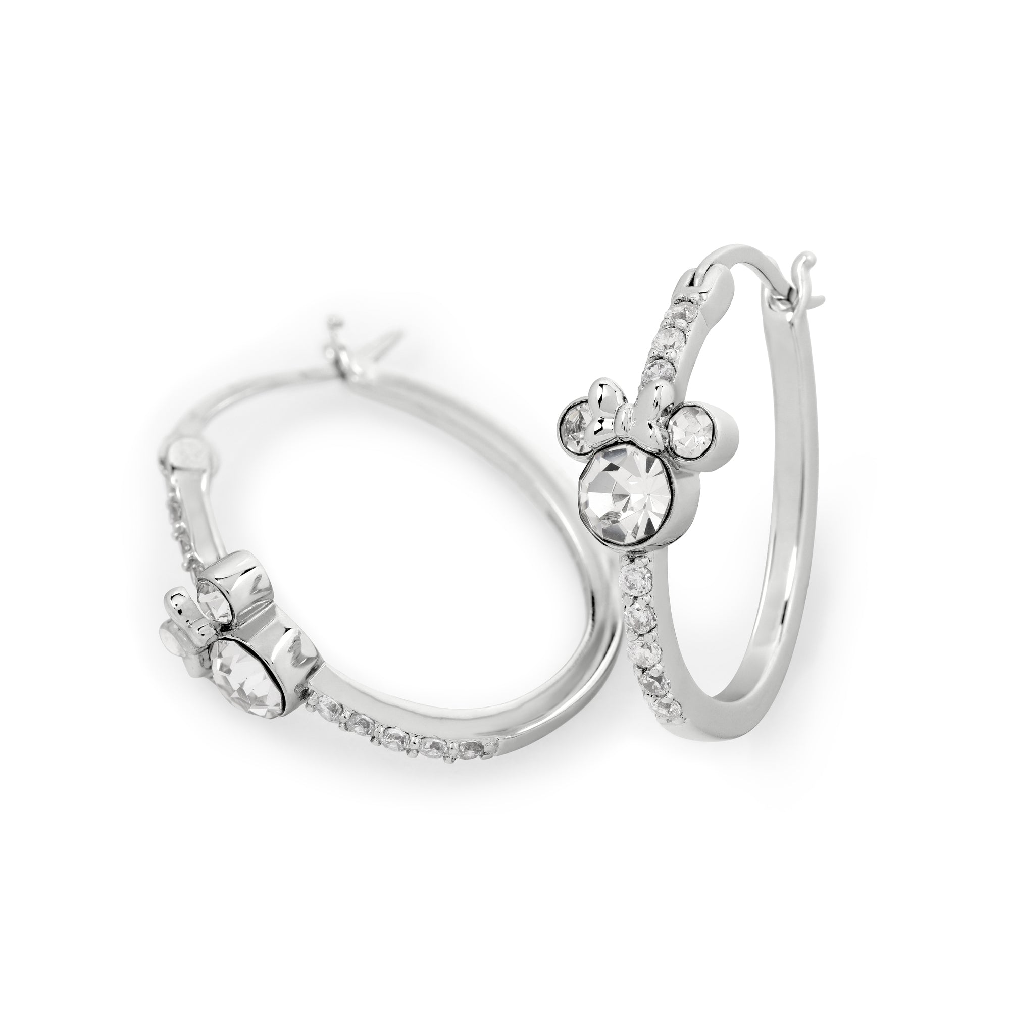 MINNIE - Silver Plated Stone Set Hoop Earrings