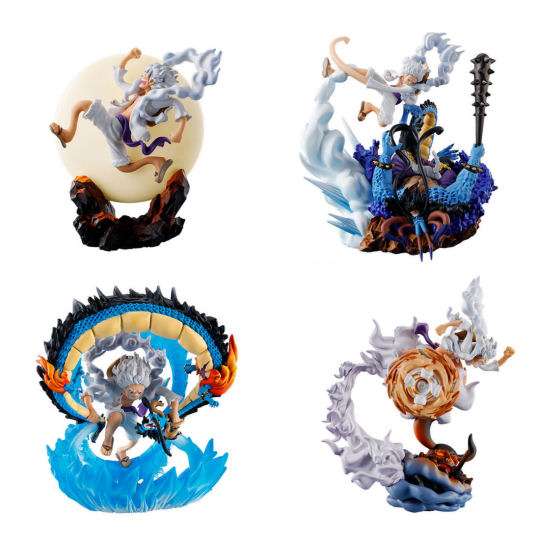 ONE PIECE - Logbox Re Birth Gear 5 - 4 Statue Set Petitrama 9cm