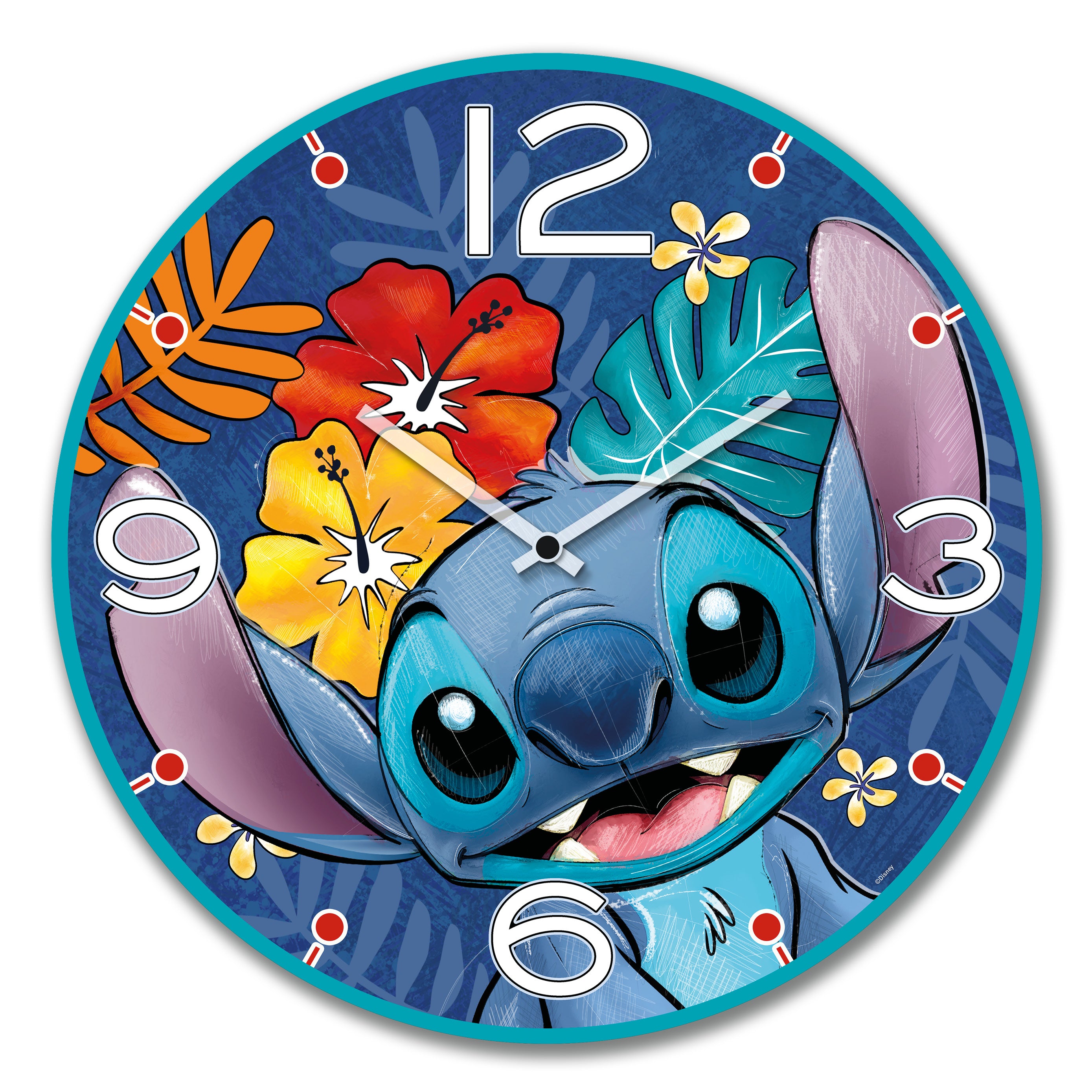 STITCH - Wall Clock 50cm - Blue
