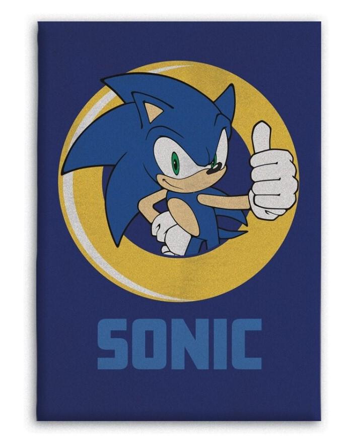 SONIC - Plaid en polaire 100x140cm