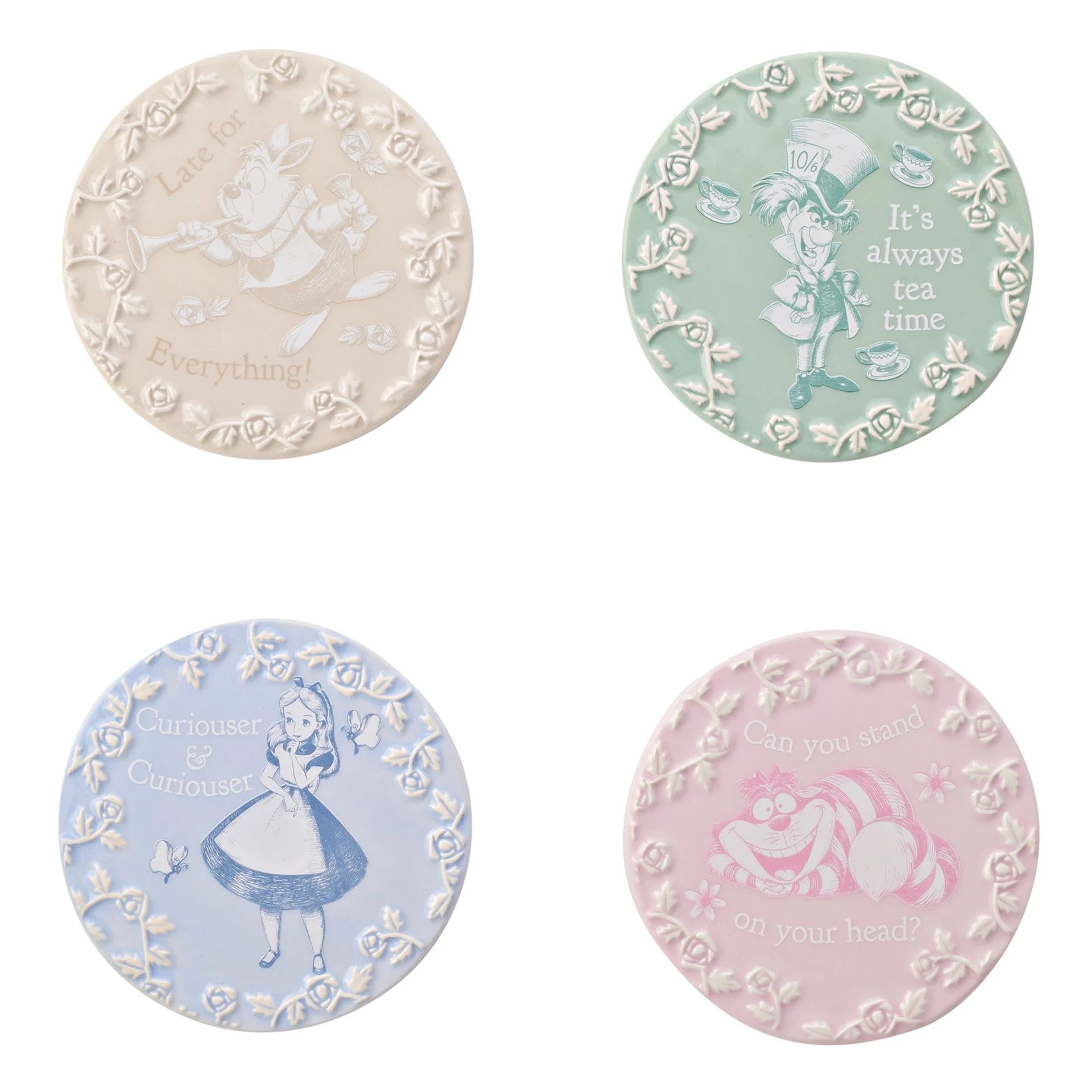 ALICE IN WONDERLAND - Set of 4 Ceramic Coasters