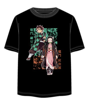 DEMON SLAYER - Tanjiro & Nezuko - T-Shirt Unisex Noir (XL)