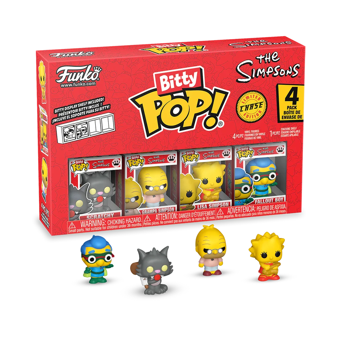 SIMPSONS - Bitty Pop 4 Pack 2.5cm - Scratchy