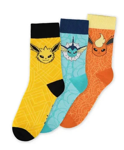 POKEMON - Eevee Evolution - Pack of 3 pairs of socks (T43-46)