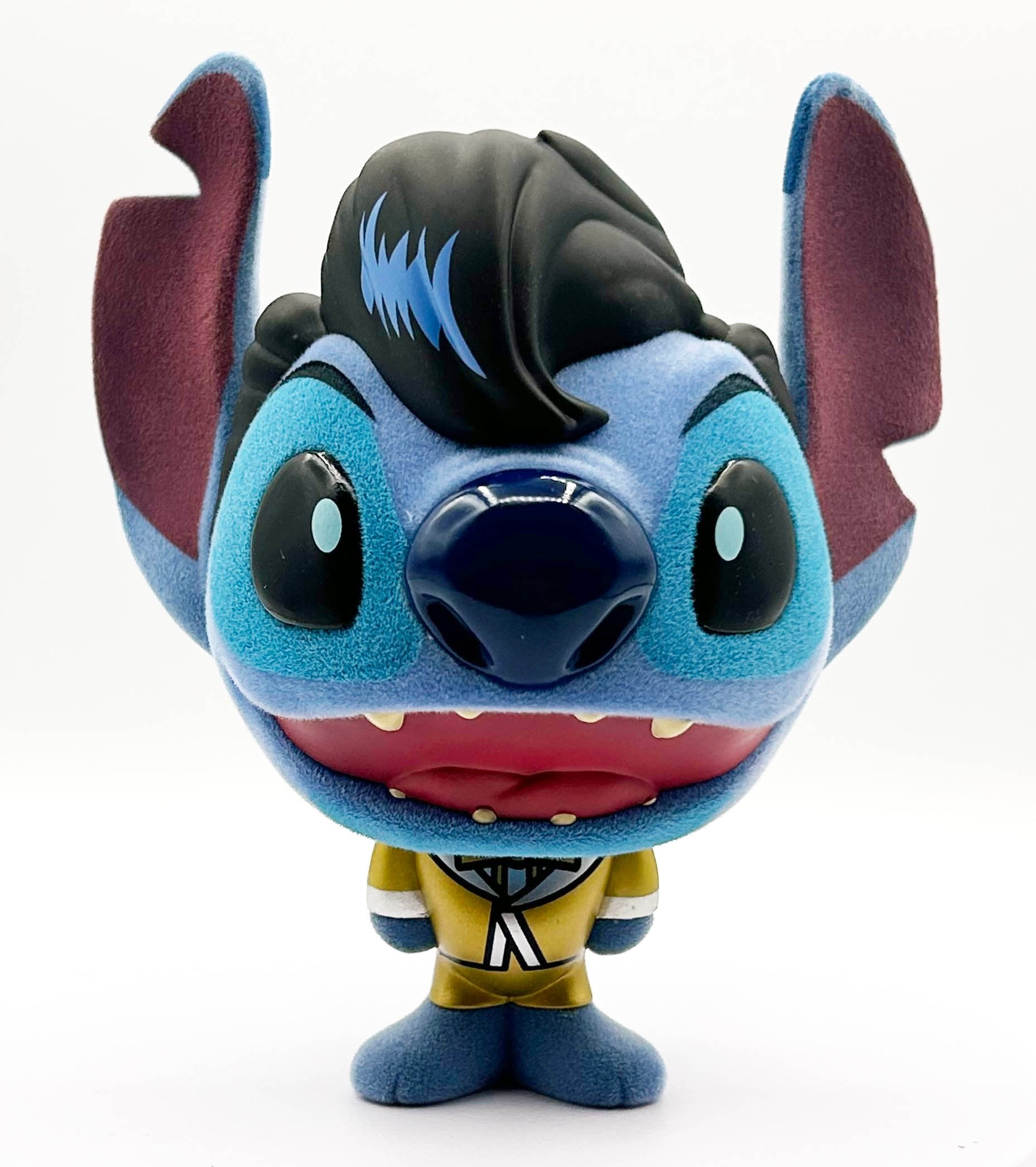 STITCH - Elvis Gold Suit - Bhunny Flocked Vinyl Figure - 10cm