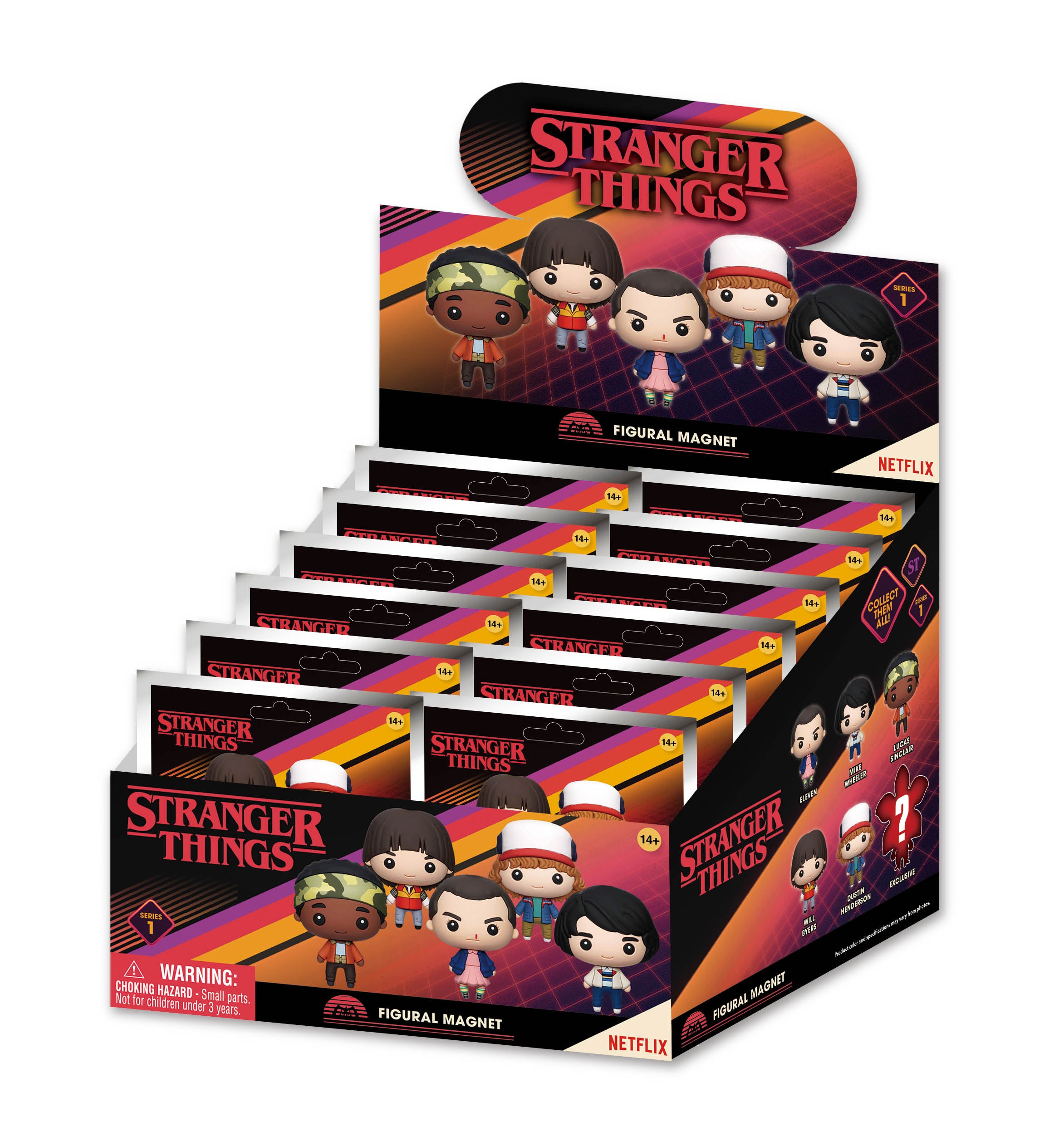 STRANGER THINGS - S.1 - 3D Foam Magnets in blind bags (Display 12 Pcs)
