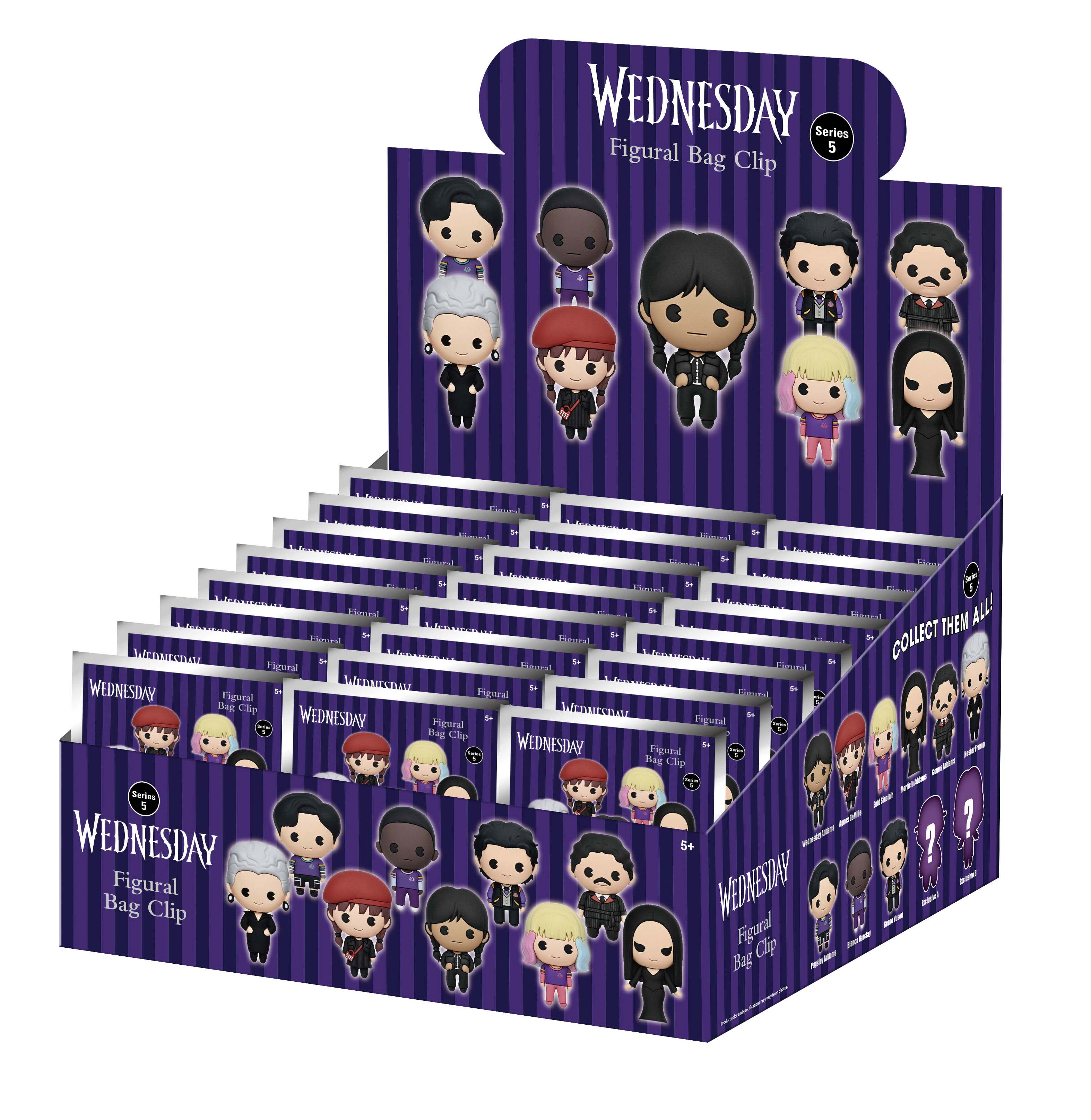 WEDNESDAY - Series 5 - 3D Foam Bag Clip (Display 24 Pcs)