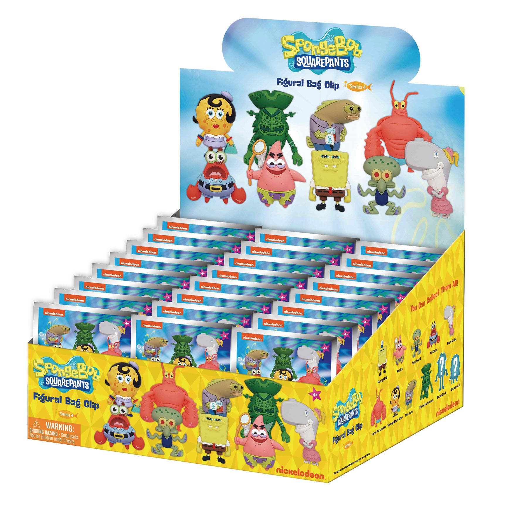SPONGEBOB - Series 4 - 3D Foam Bag Clip (Display 24 Pcs)