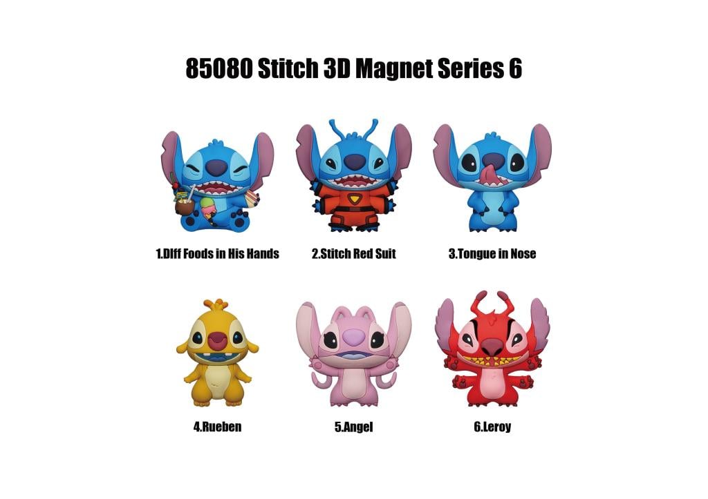 STITCH - Serie 6 - 3D Foam Magnets in blind bags (Display 12 Pcs)