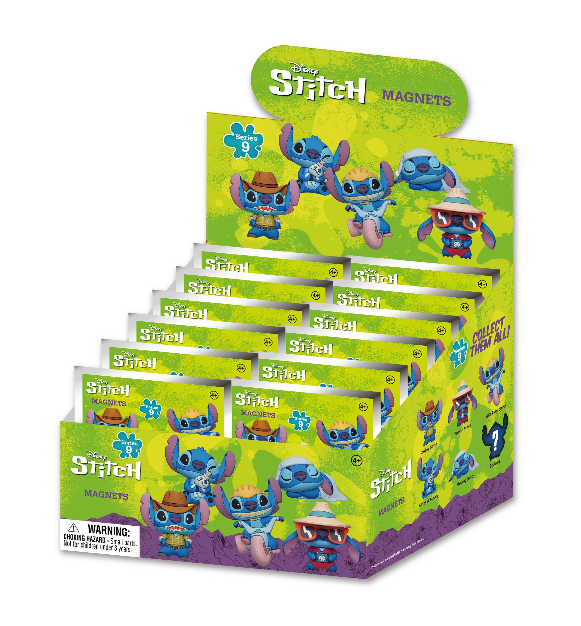 STITCH - Series 9 - 3D Foam Magnets in blind bags (Display 12 Pcs)