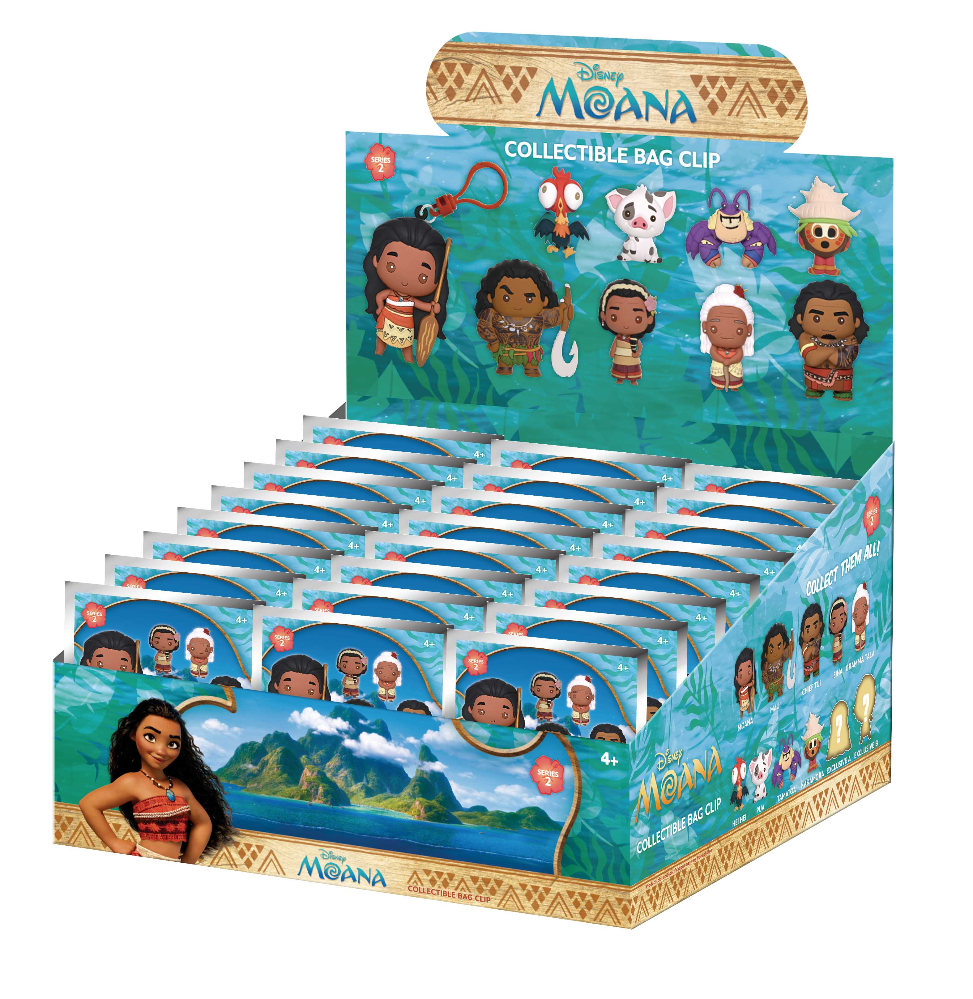 MOANA - Series 2 - 3D Foam Bag Clip (Display 24 Pcs)