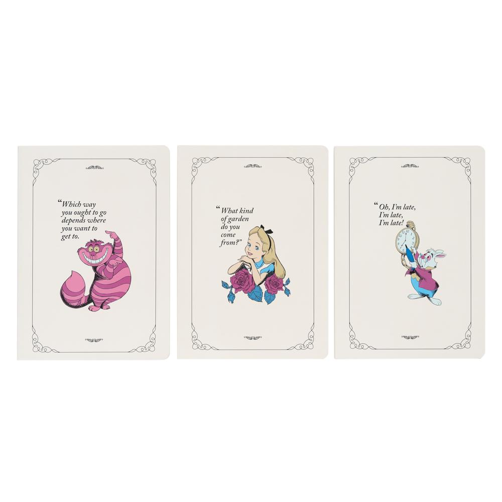 ALICE AUX PAYS DES MERVEILLES - Pack de 3 Notebooks - Format A5