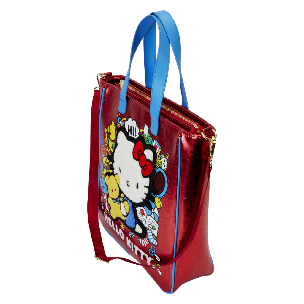 HELLO KITTY - 50th Anniv. - Mettalic Tote Bag with Coin Bag Loungefly