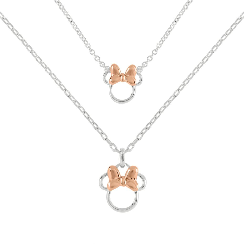 MINNIE - Mother & Daughter Set - 2 Silver Brass Plated Necklaces