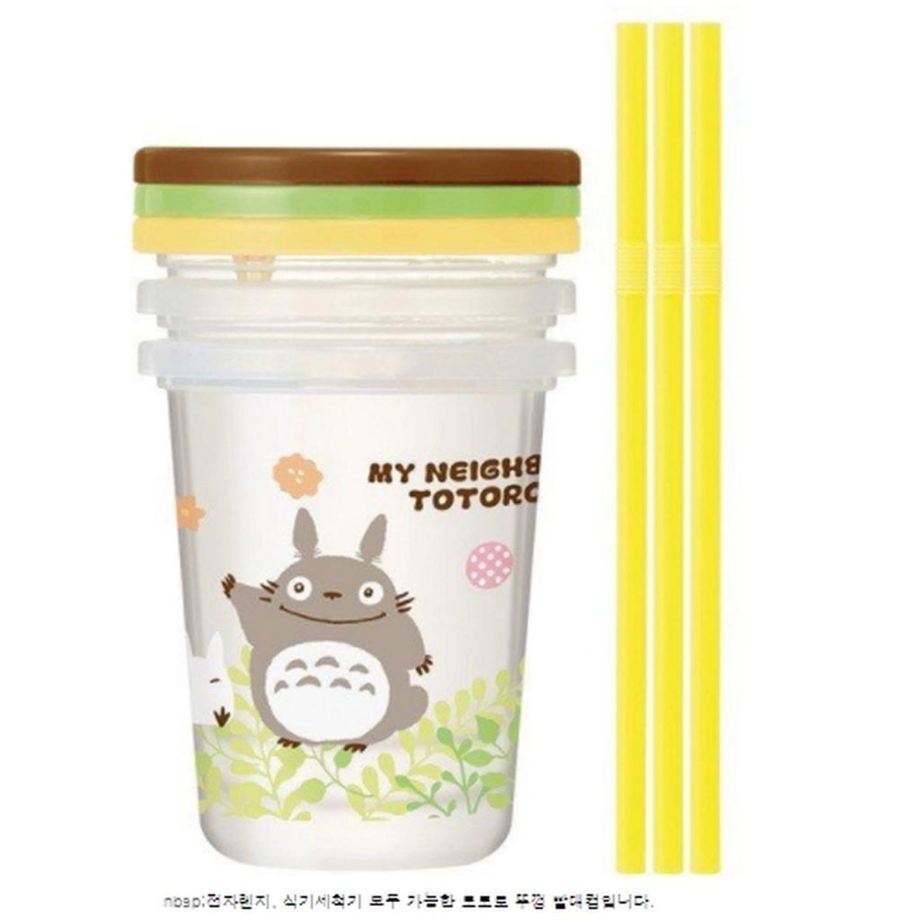 STUDIO GHIBLI - Totoro - Set de 3 Gobelet avec paille 320ml