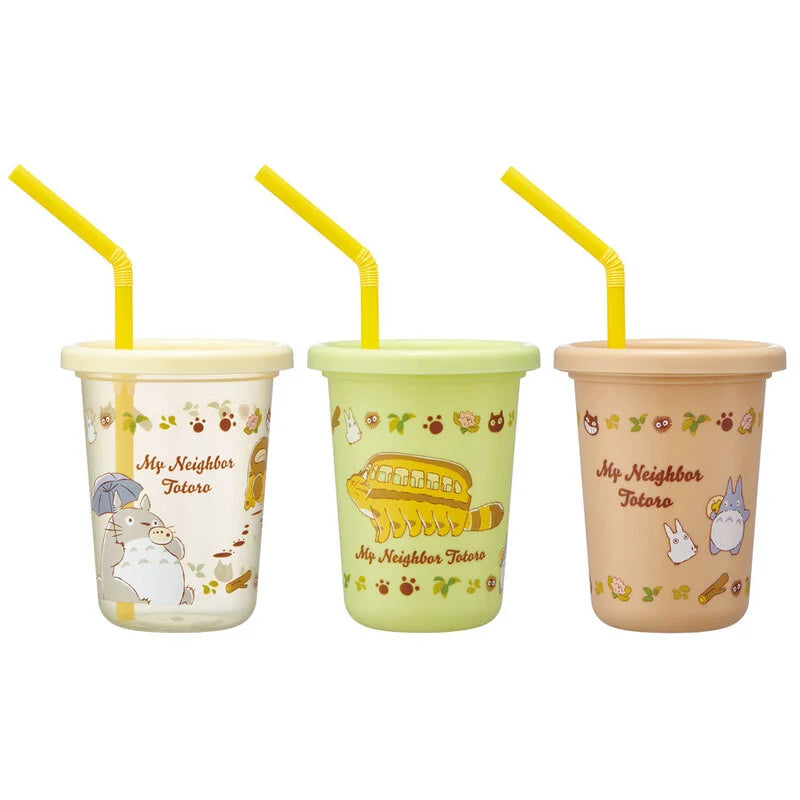 MY NEIGHBOR TOTORO - 3 glasses with straws set