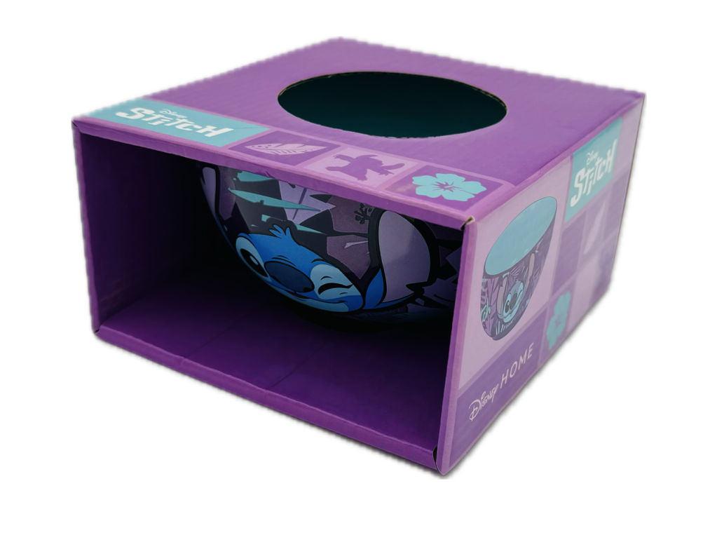 STITCH - Purple Flower - Ceramic Bowl in Gift Box - 600ml