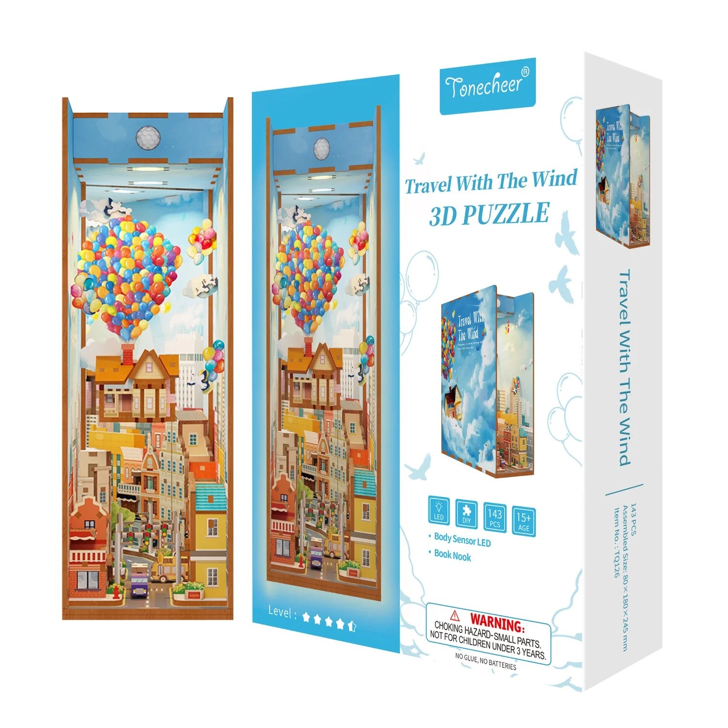 BOOK NOOK KIT - DIY- Travel with the Wind - 143pcs + LED Light