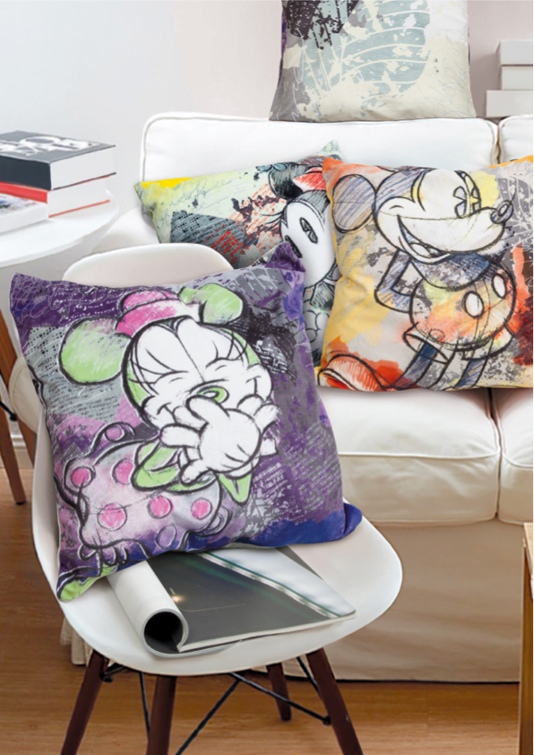 MICKEY THE TRUE ORIGINAL - Set 2 Cushion 40x40 - Purple/Turqoise