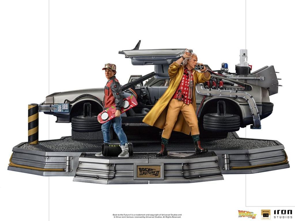 BACK TO THE FUTURE 2 - Delorean Set DELUXE- ArtScale 1/10 - 58cm