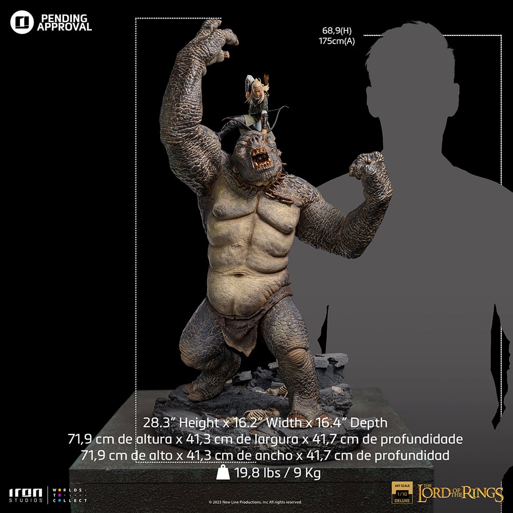 LORD OF THE RINGS - Cave Troll & Legolas -Statue Art Scale 1/10 71.9cm