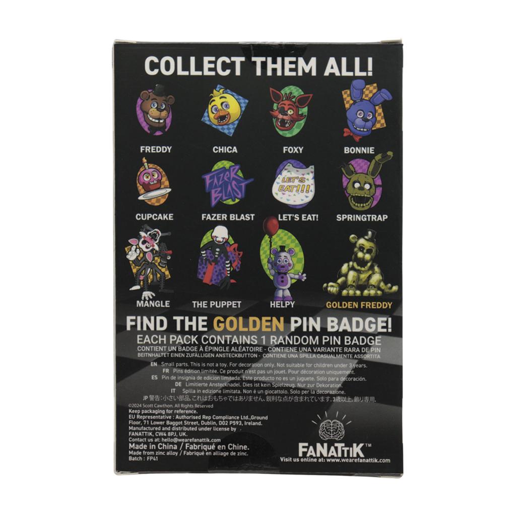 FIVE NIGHTS AT FREDDY'S - Mystery Box of 12 Pin Badge