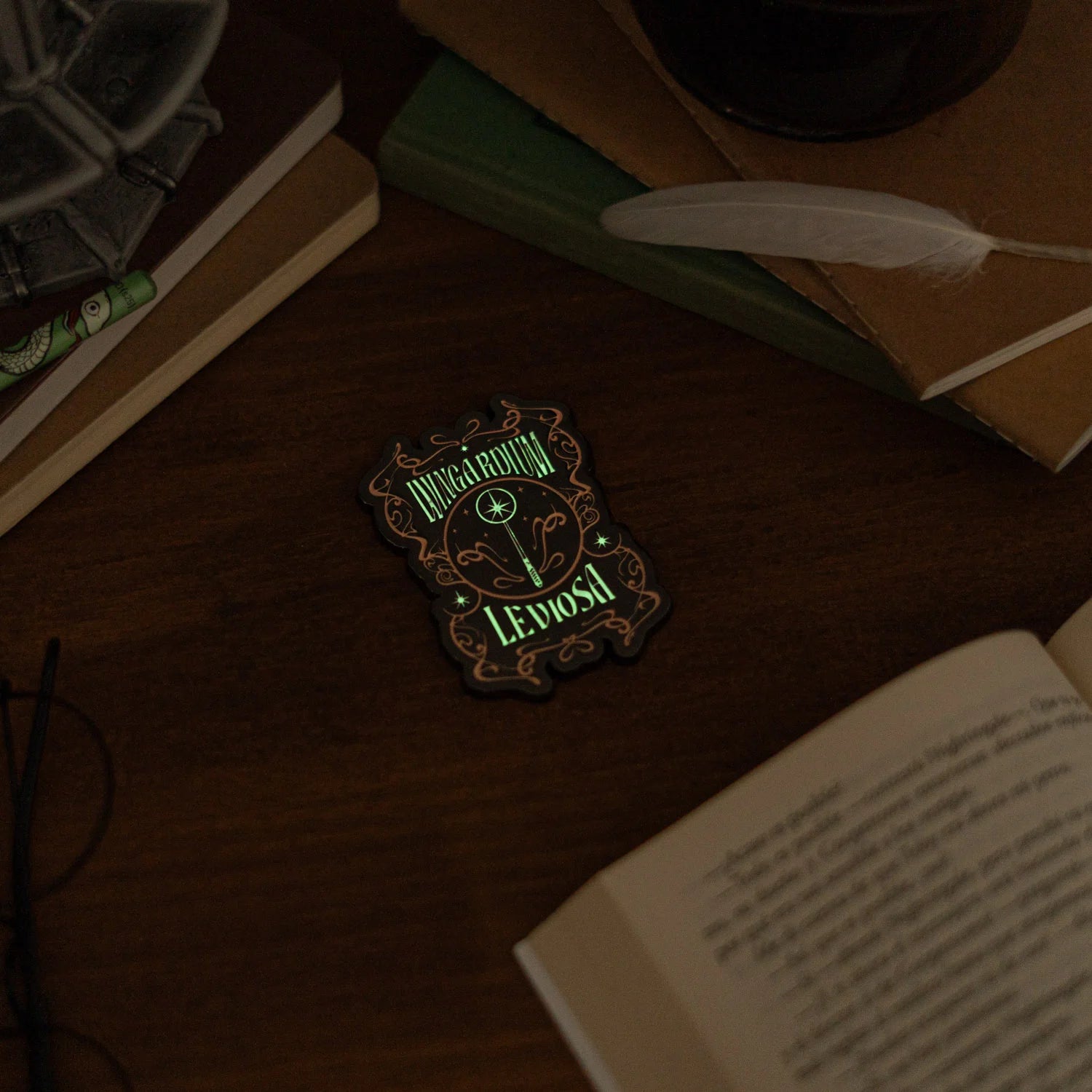 HARRY POTTER - Wingardium Leviosa - 'Glow in the Dark' Metal Magnet