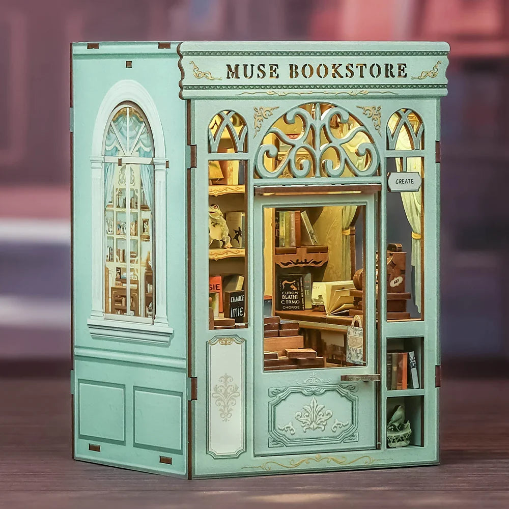 BOOK NOOK KIT - DIY- Muse Bookstore - 201pc + LED Light