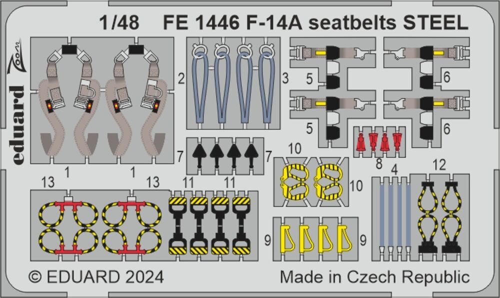 F-14A seatbelts STEEL GREAT WALL HOBBY