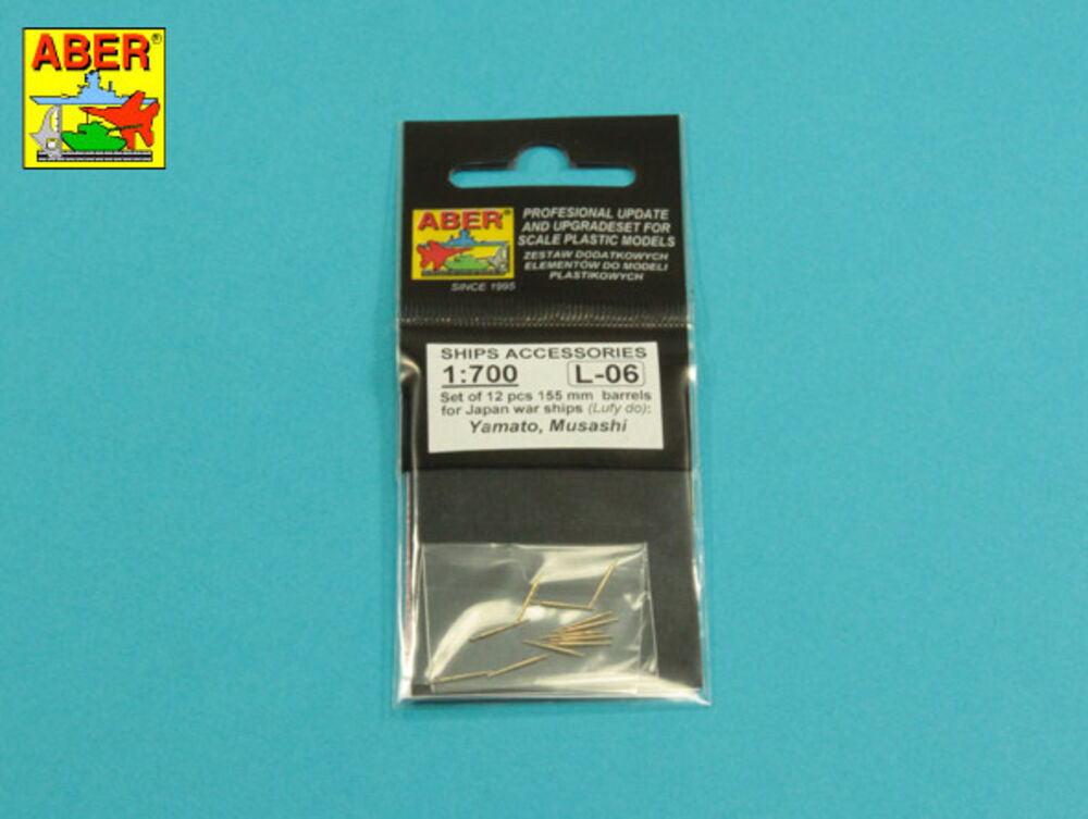 Set of 12 pcs 155 mm barrels for ships Yamato,Musashi