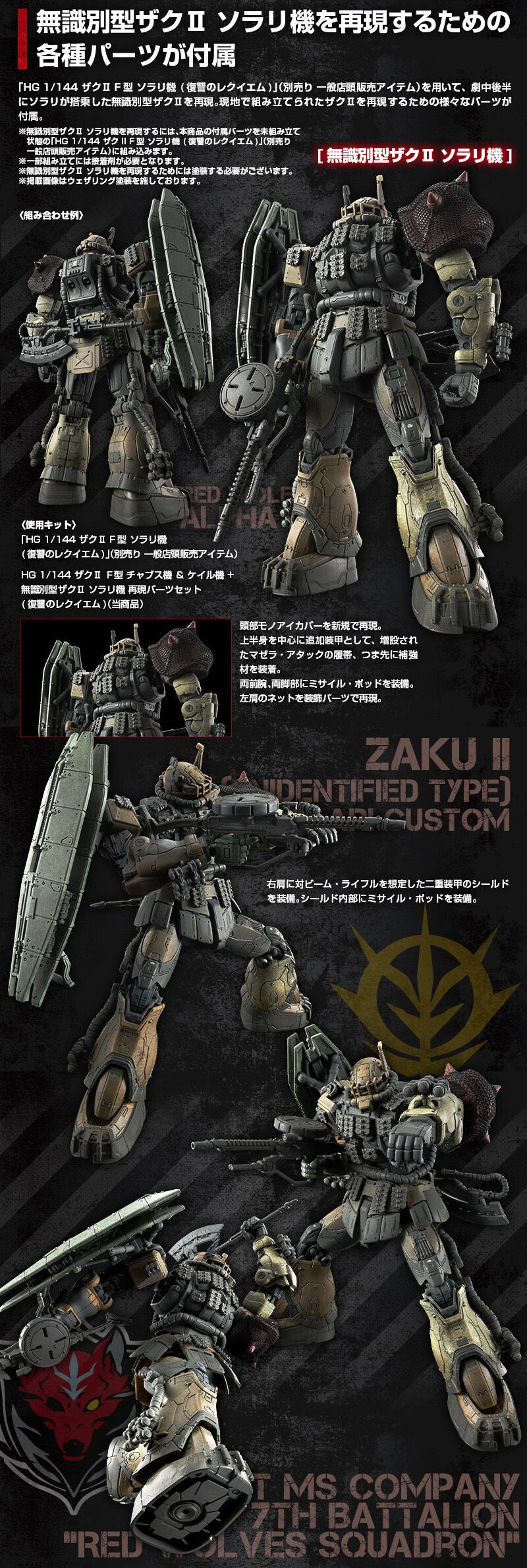 HG 1/144 Zaku II F Type Chubs & Kale + Zaku II (Unidentified Type) Solari Custom Parts Set (RFV)