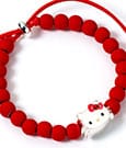 Hello Kitty Bracelet red beads with Hello Kitty Charm 21 cm