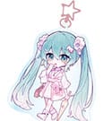 Hatsune Miku Acrylic Keychain Kawaii Summer Time