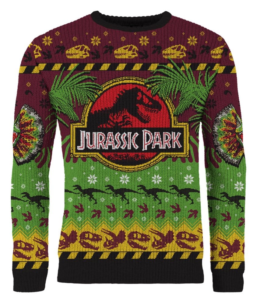 Jurassic Park Christmas Sweater Happy Rexmas Size L