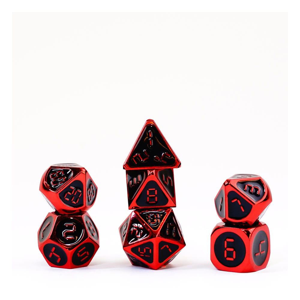 FanRoll Dice Set Red with Black Enamel (7)
