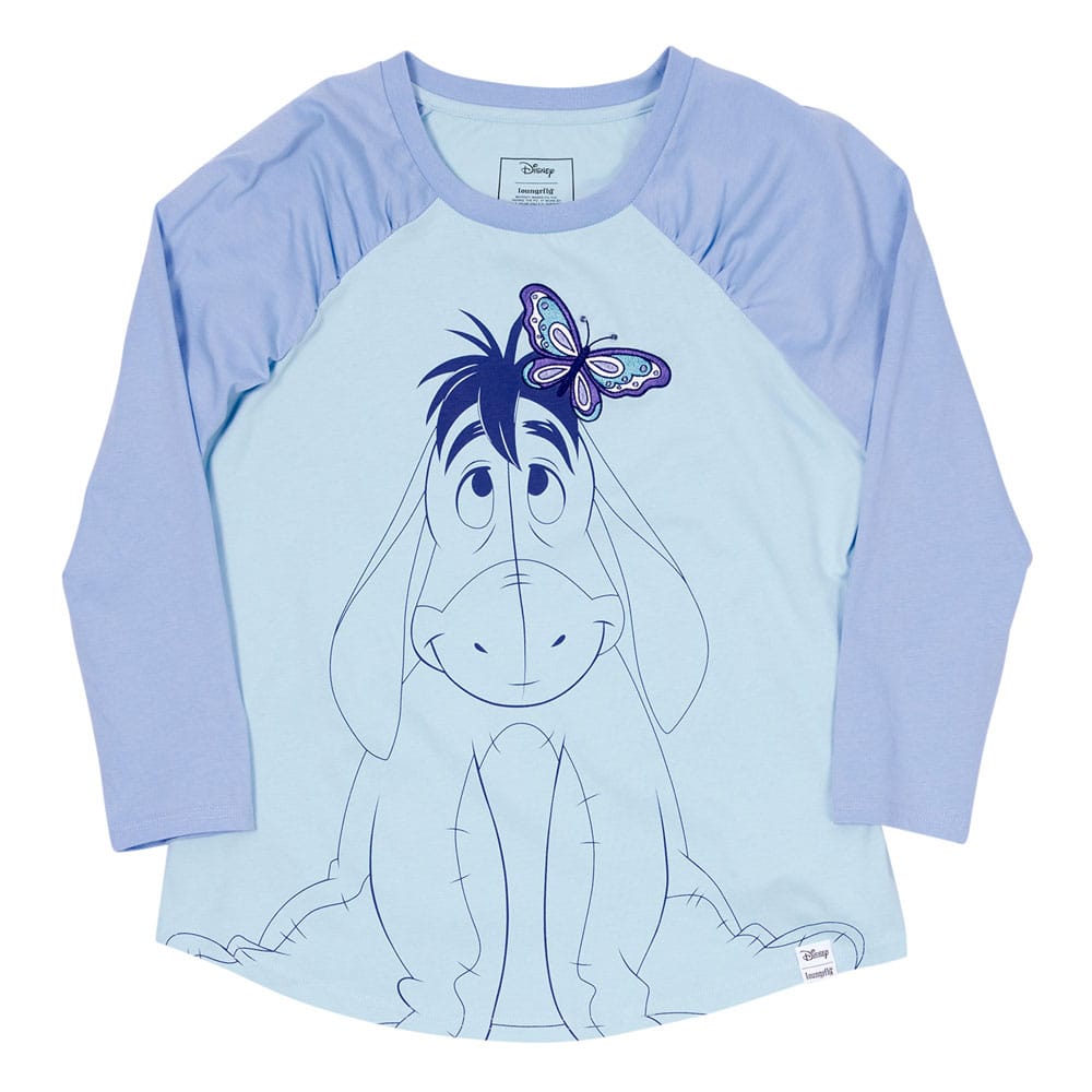 Winnie the Pooh by Loungefly Tee T-Shirt Unisex Eeyore Shirred Raglan Size S