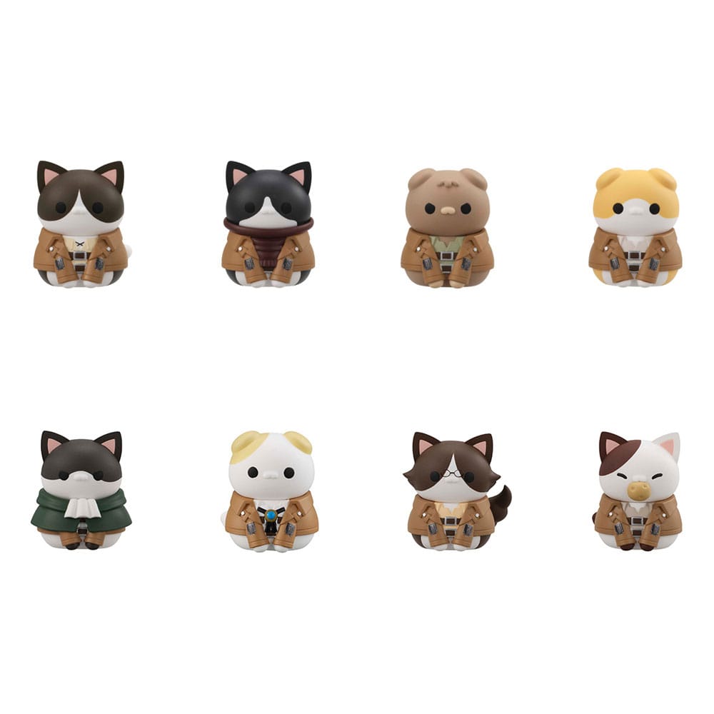 Attack on Titan Mega Cat Project Attack on Tinyan Trading Figures Gathering Scout Regiment danyan! 3 cm Assortment (8)