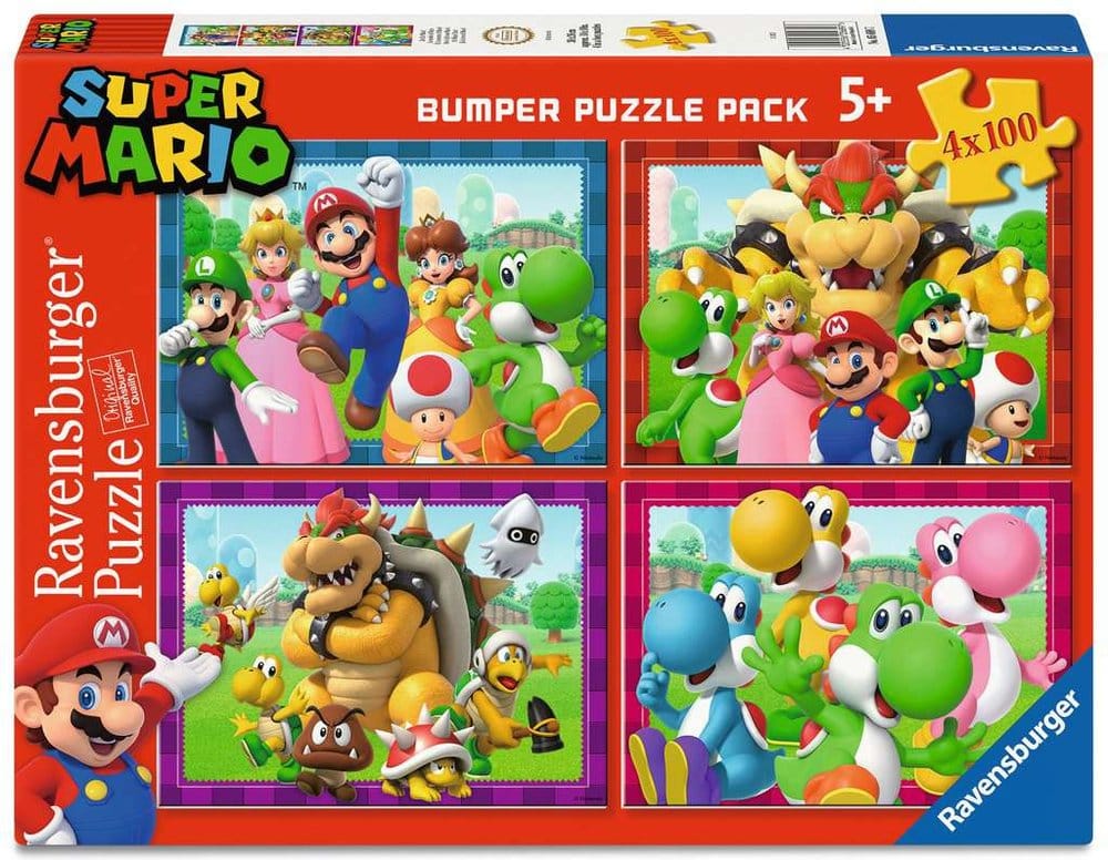 Super Mario Puzzle 4-Pack Time for Mario! (4x100 Pieces)