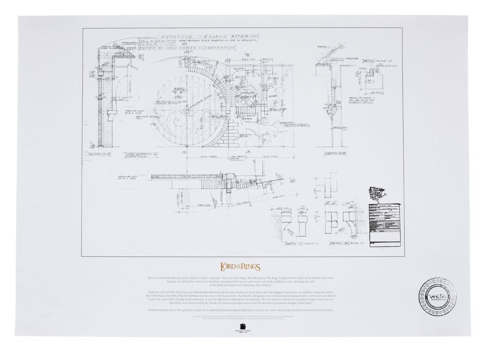 Lord of the Rings Blueprint Art Print The Grey Havens 59 x 42 cm