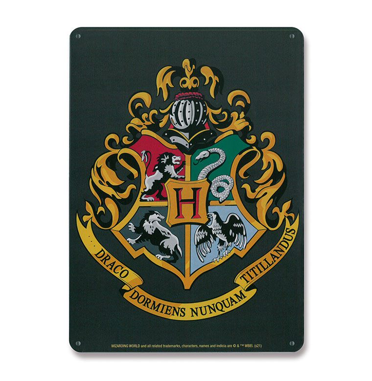 Harry Potter Tin Sign Hogwarts Logo 15 x 21 cm