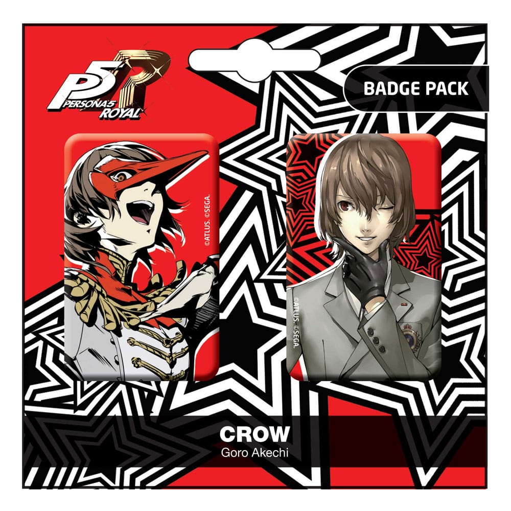 Persona 5 Royal Pin Badges 2-Pack Crow / Goro Akechi