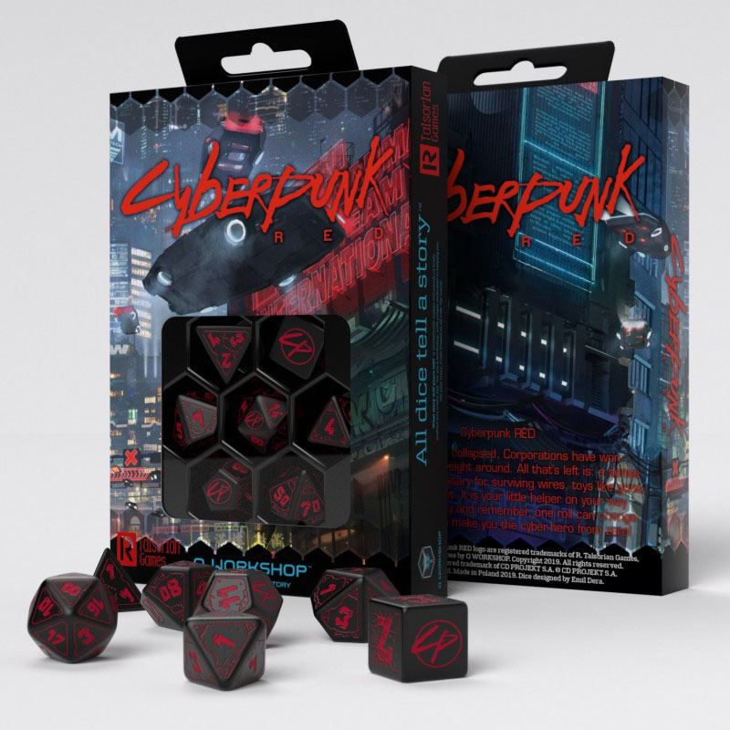 Cyberpunk Edition Dice Set Blood over Chrome (7)